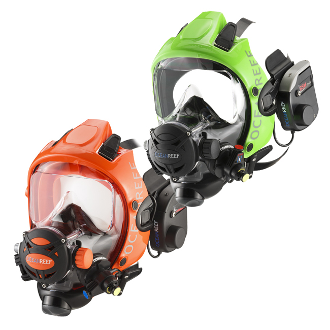 Комплект две полнолицевые маски Ocean Reef Extender и два модуля связи G-Diver